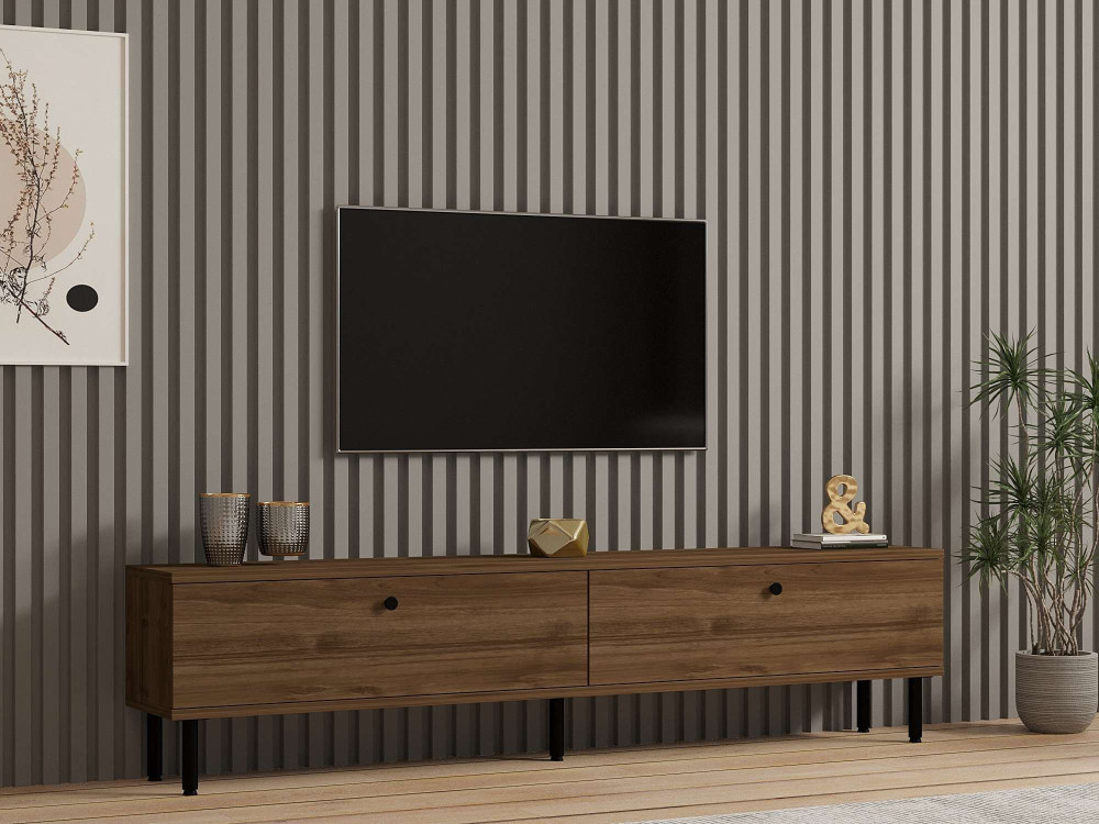 TV-Möbel aus Holz "Nantes" - 160 x 25 x 37 cm - Braun