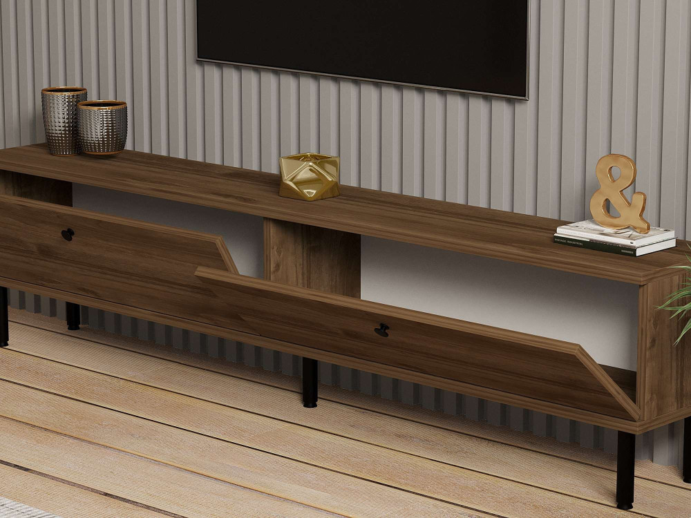 TV-Möbel aus Holz "Nantes" - 160 x 25 x 37 cm - Braun