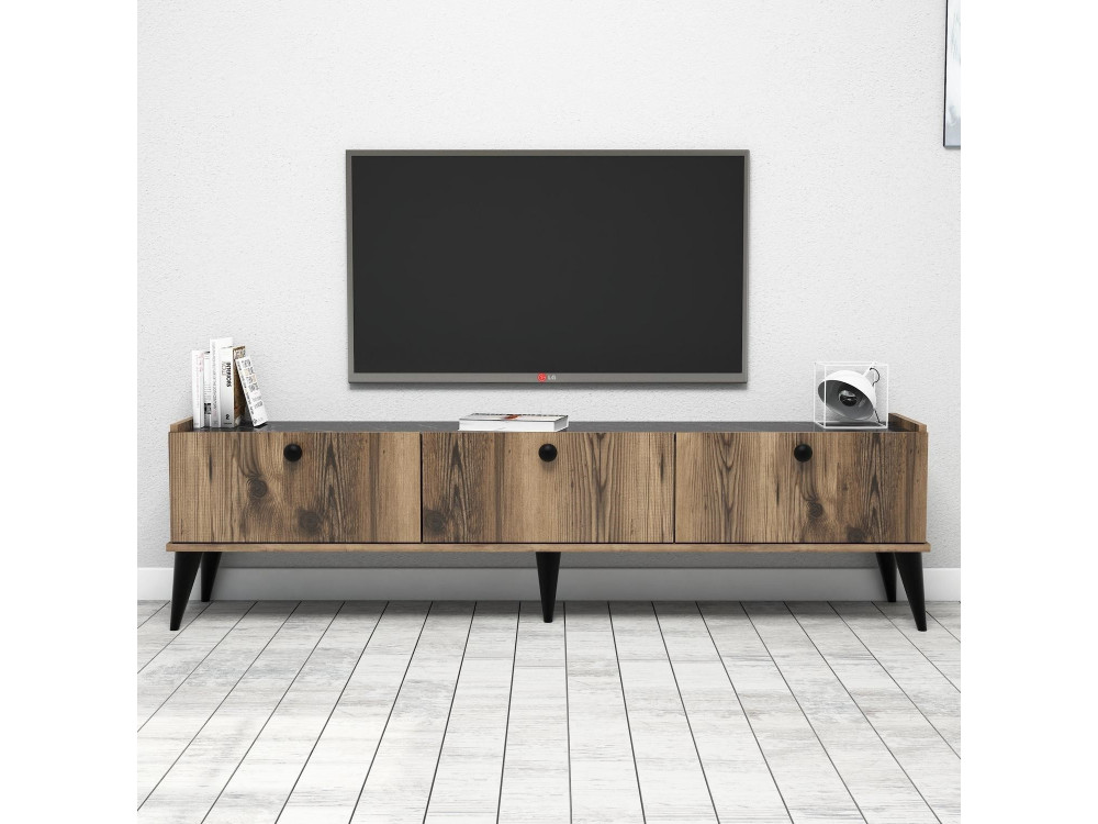 TV-Möbel aus Holz "Lidya" - 180 x 35 x 49 cm - Braun