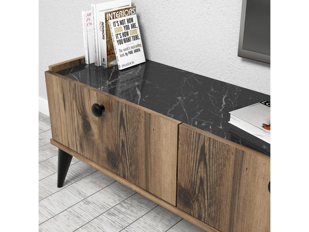 TV-Möbel aus Holz "Lidya" - 180 x 35 x 49 cm - Braun