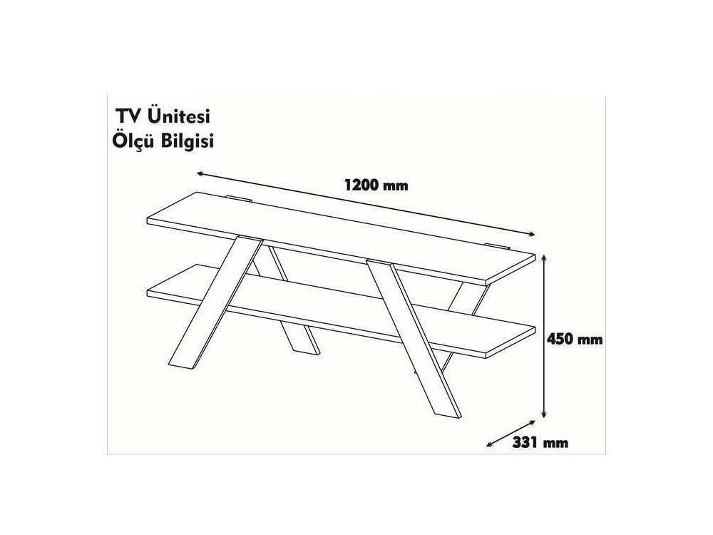 TV-Möbel aus Holz "Basic" - 120 x 33 x 45 cm - Weiß