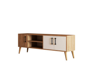 TV-Möbel aus Holz "Exxen" - 150 x 34 x 52 cm - Weiß