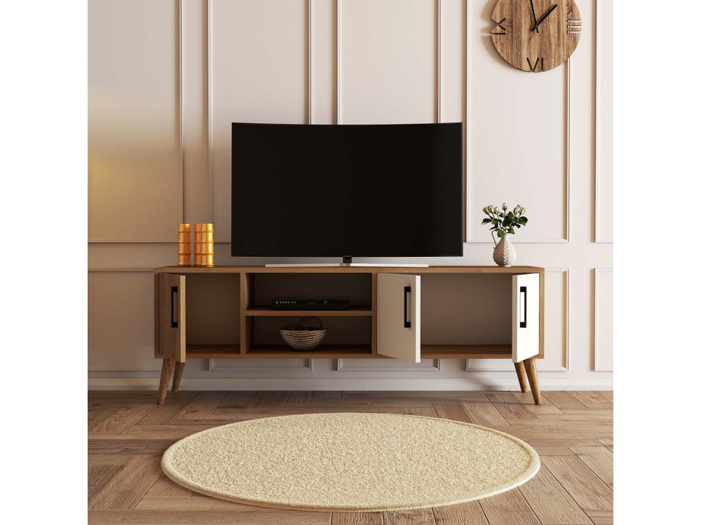 TV-Möbel aus Holz "Exxen" - 150 x 34 x 52 cm - Weiß