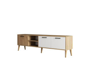 TV-Möbel aus Holz "Exxen" - 180 x 35 x 53 cm - Weiß