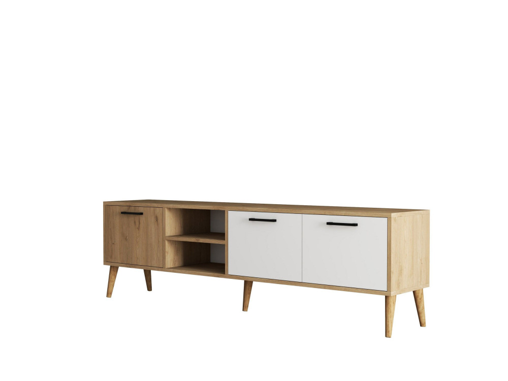 TV-Möbel aus Holz "Exxen" - 180 x 35 x 53 cm - Weiß
