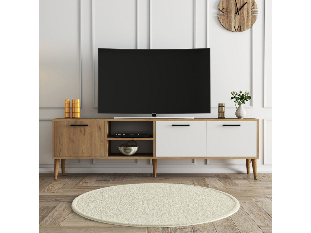 TV-Möbel aus Holz "Exxen" - 180 x 35 x 53 cm - Weiß