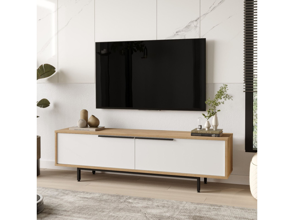 TV-Möbel aus Holz "ON1-SW" - 160 x 35 x 45 cm - Weiß