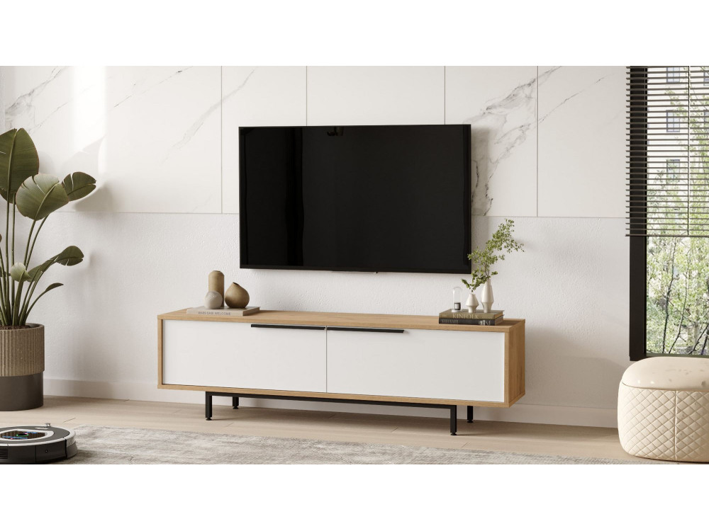TV-Möbel aus Holz "ON1-SW" - 160 x 35 x 45 cm - Weiß