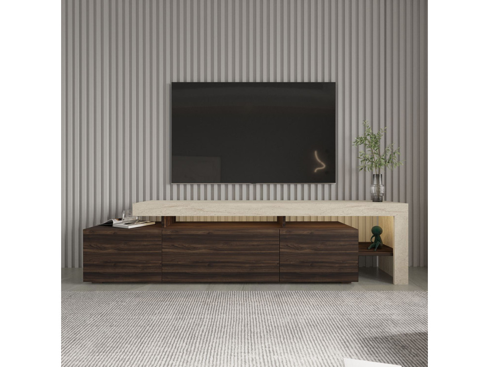 TV-Möbel aus Holz "Beliz" - 192 x 37 x 53 cm - Braun