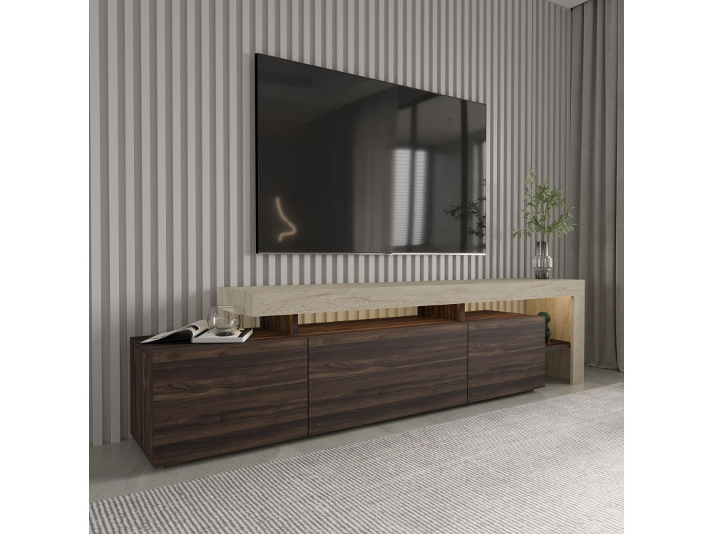 TV-Möbel aus Holz "Beliz" - 192 x 37 x 53 cm - Braun