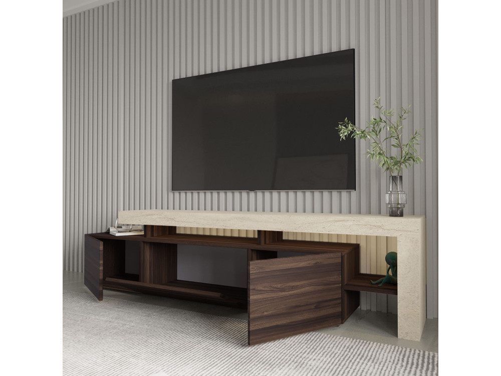 TV-Möbel aus Holz "Beliz" - 192 x 37 x 53 cm - Braun