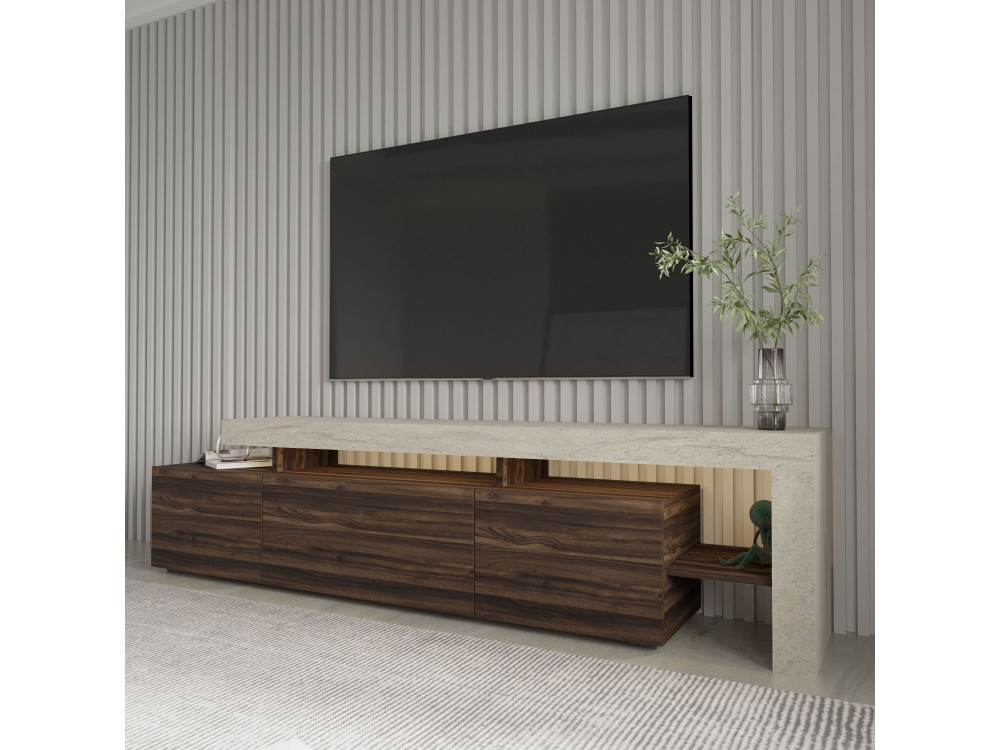 TV-Möbel aus Holz "Beliz" - 192 x 37 x 53 cm - Braun