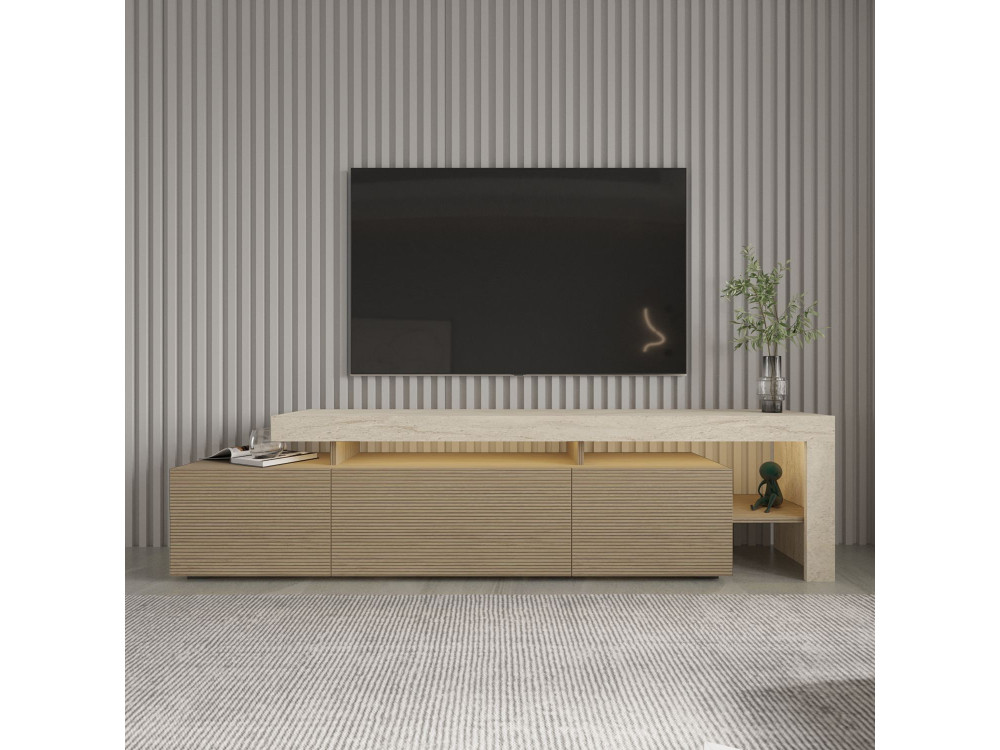 TV-Möbel aus Holz "Beliz" - 192 x 37 x 53 cm - Beige