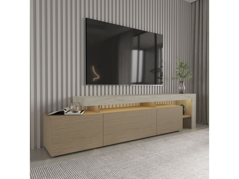 TV-Möbel aus Holz "Beliz" - 192 x 37 x 53 cm - Beige