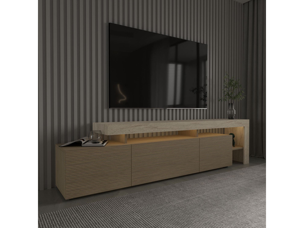 TV-Möbel aus Holz "Beliz" - 192 x 37 x 53 cm - Beige