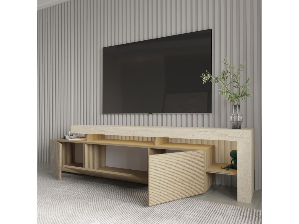 TV-Möbel aus Holz "Beliz" - 192 x 37 x 53 cm - Beige