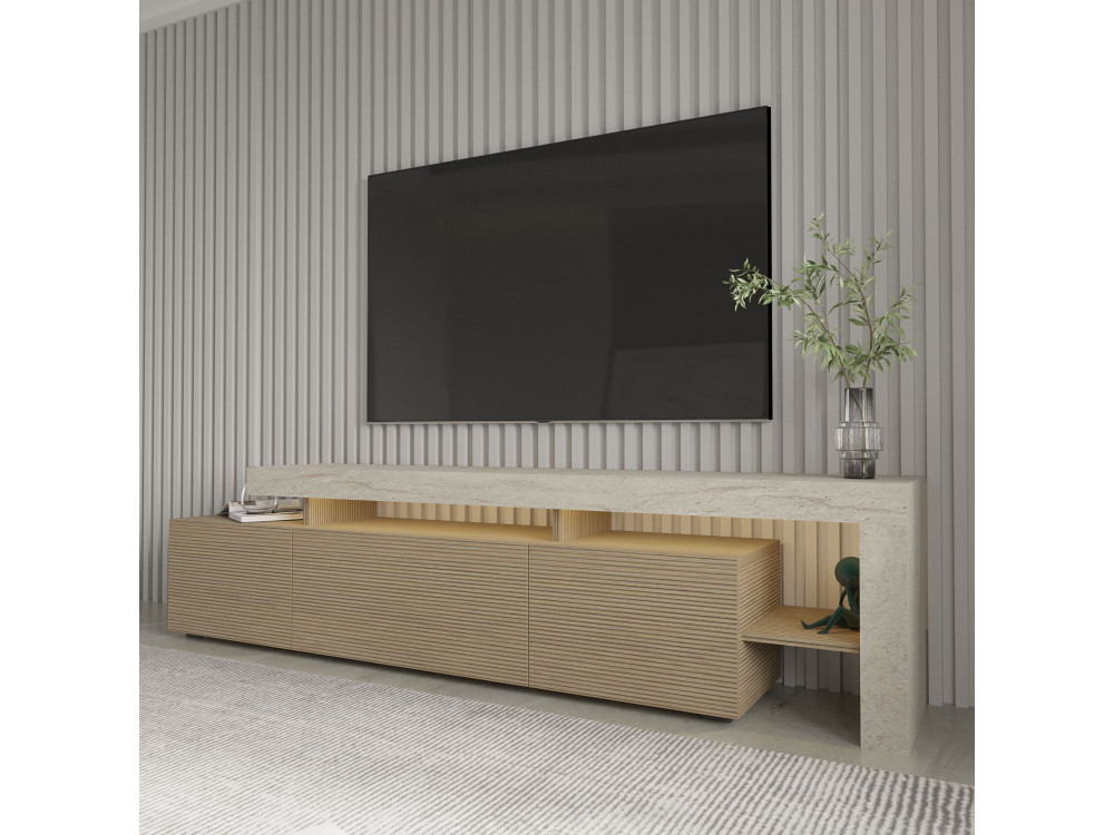 TV-Möbel aus Holz "Beliz" - 192 x 37 x 53 cm - Beige