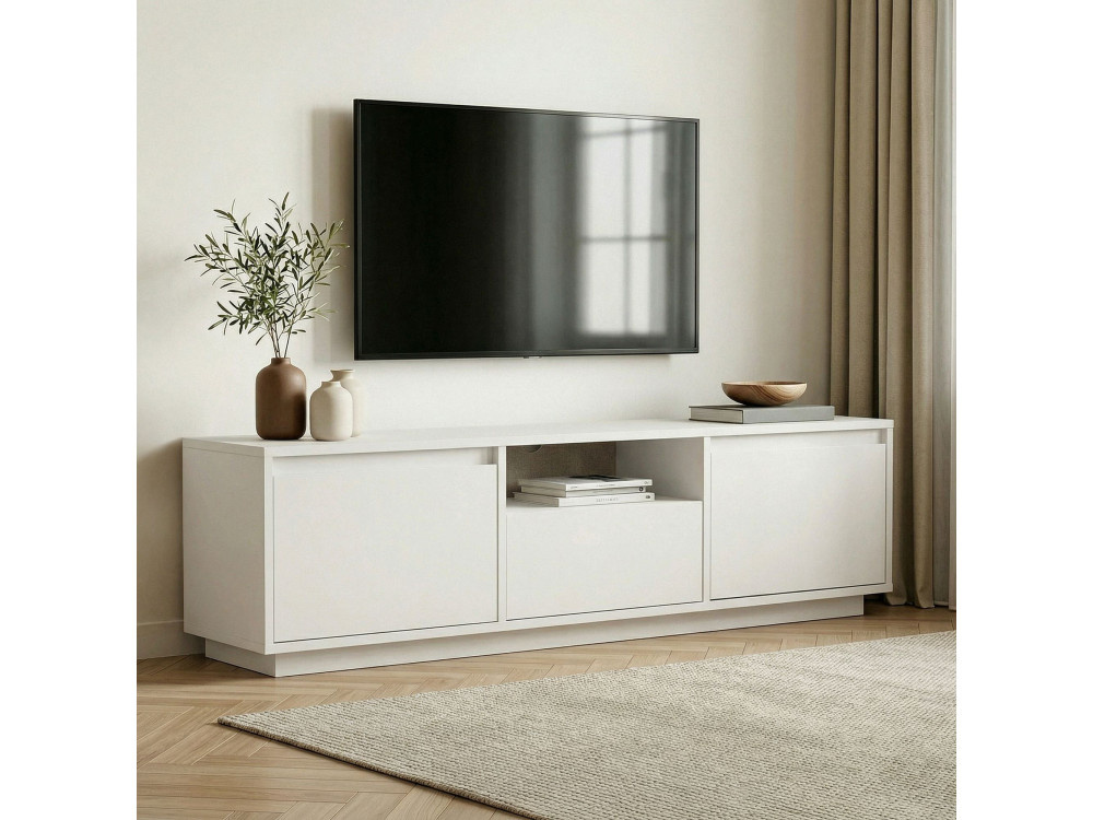 TV-Möbel aus Holz "Sentinel" - 160 x 30 x 42 cm - Weiß