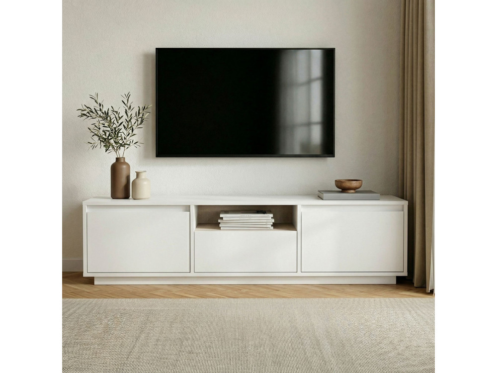 TV-Möbel aus Holz "Sentinel" - 160 x 30 x 42 cm - Weiß