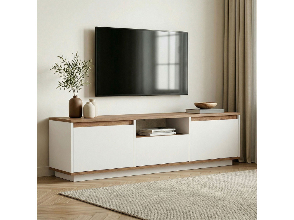 TV-Möbel aus Holz "Sentinel" - 160 x 30 x 42 cm - Weiß