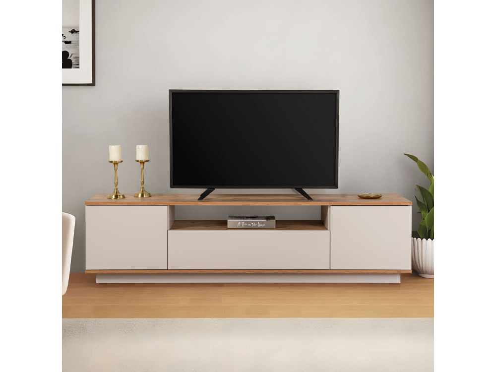 TV-Möbel aus Holz "Veramont" - 180 x 44 x 44 cm - Creme