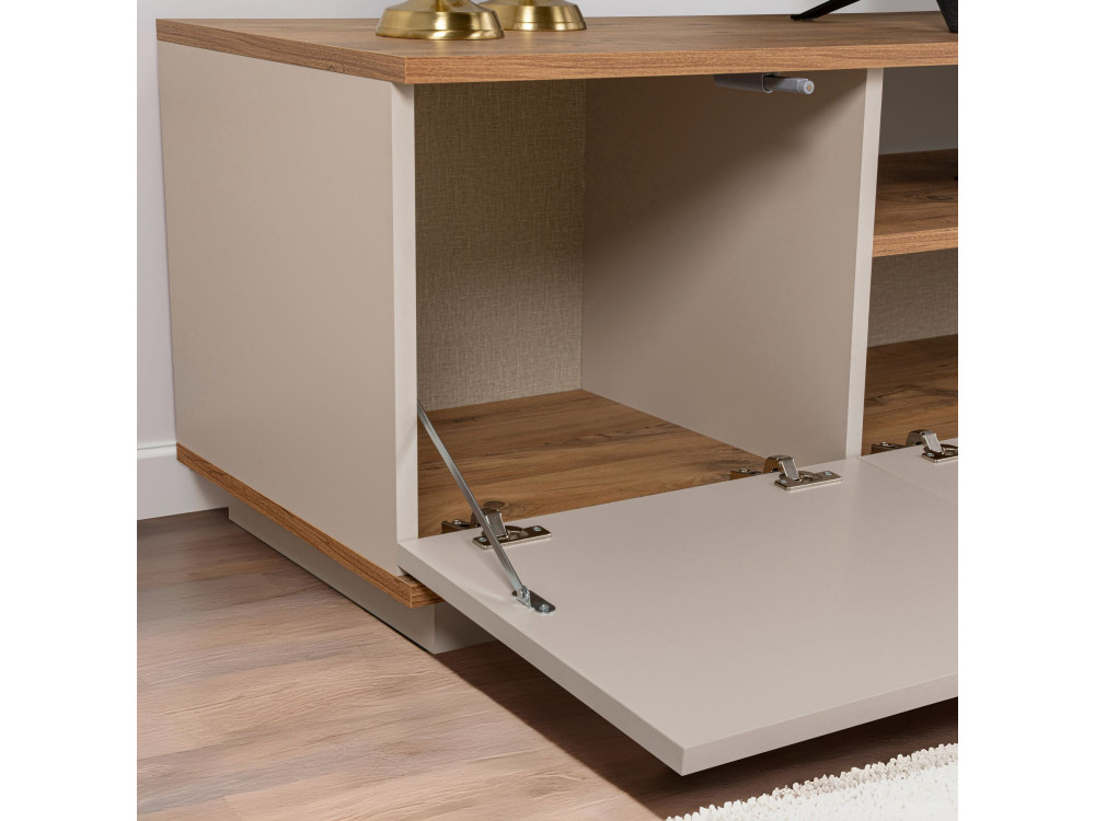 TV-Möbel aus Holz "Veramont" - 180 x 44 x 44 cm - Creme