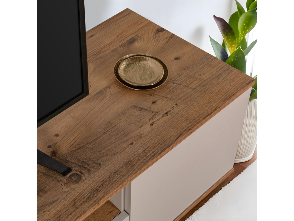 TV-Möbel aus Holz "Veramont" - 180 x 44 x 44 cm - Creme
