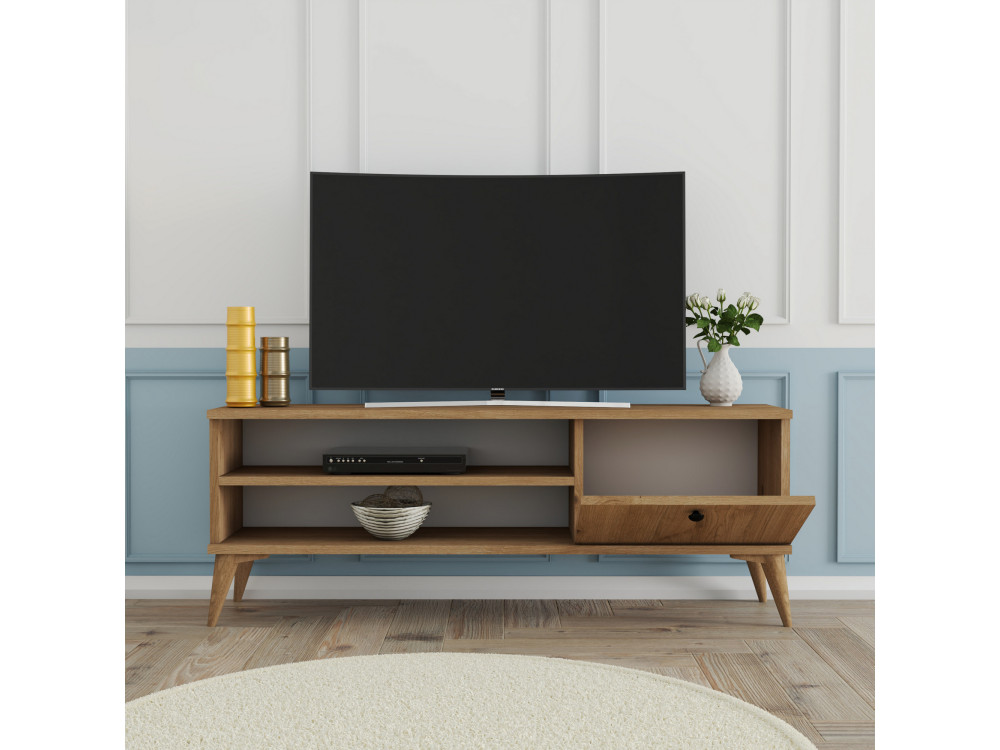 TV-Möbel aus Holz "Retro" - 120 x 29 x 44 cm - Beige