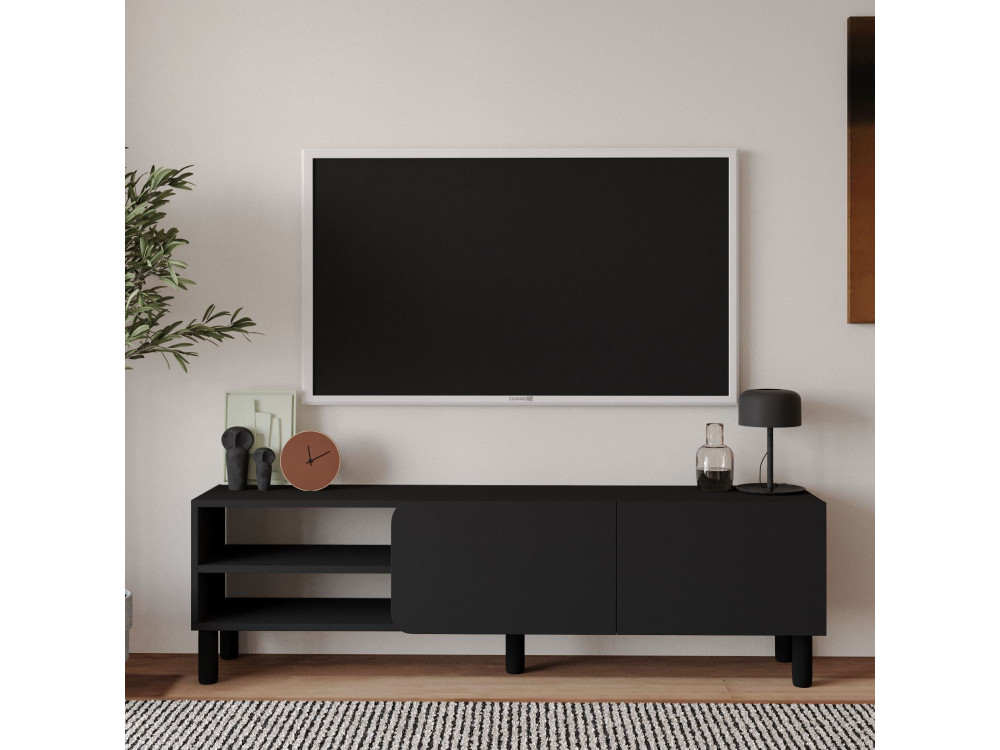 TV-Möbel aus Holz "River" - 150 x 31.4 x 48.2 cm - Anthrazit