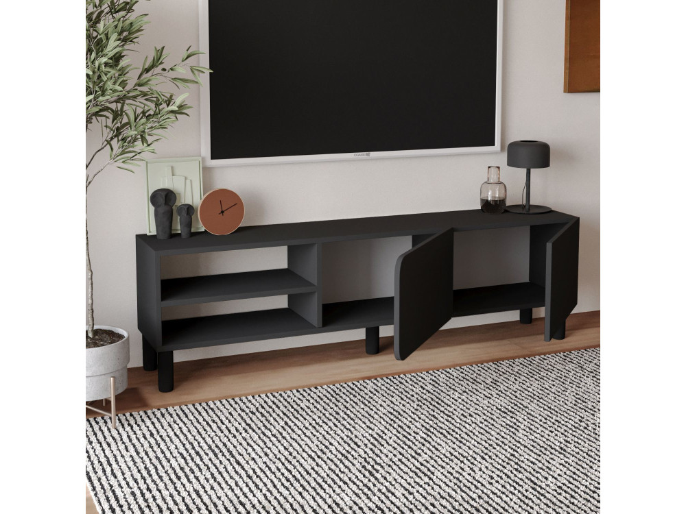 TV-Möbel aus Holz "River" - 150 x 31.4 x 48.2 cm - Anthrazit