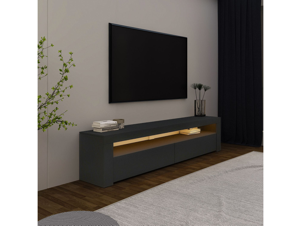 TV-Möbel aus Holz "Bati" - 150 x 36 x 46 cm - Anthrazitgrau