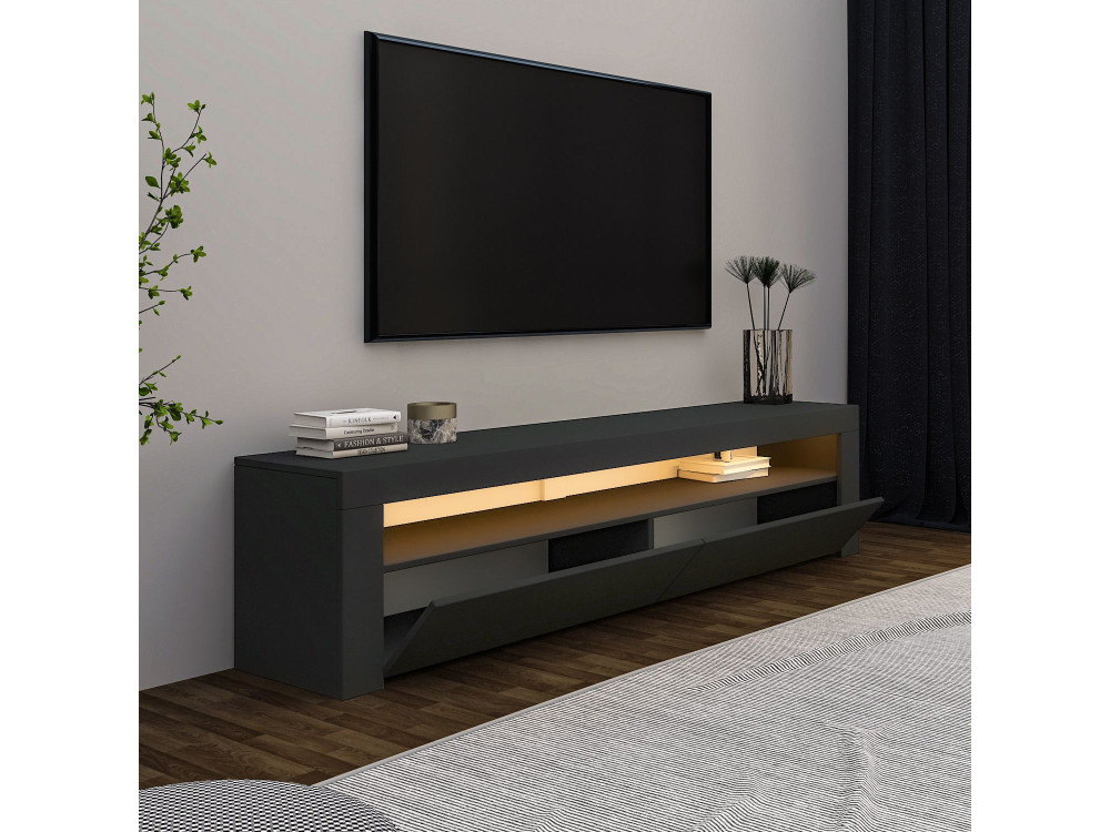 TV-Möbel aus Holz "Bati" - 150 x 36 x 46 cm - Anthrazitgrau