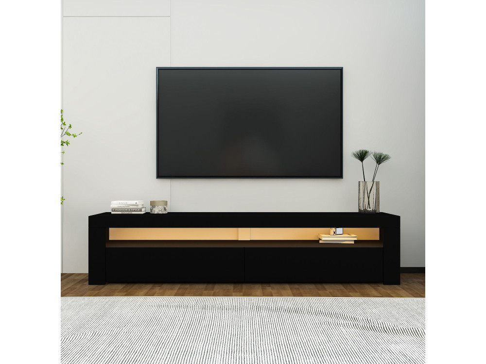 TV-Möbel aus Holz "Bati" - 150 x 36 x 46 cm - Schwarz