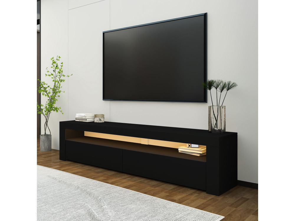 TV-Möbel aus Holz "Bati" - 150 x 36 x 46 cm - Schwarz