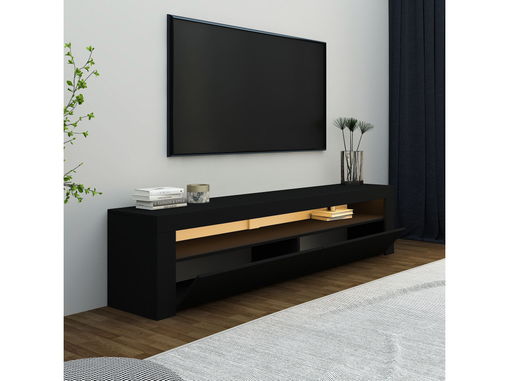 TV-Möbel aus Holz "Bati" - 150 x 36 x 46 cm - Schwarz