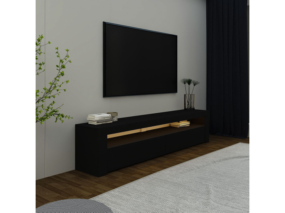 TV-Möbel aus Holz "Bati" - 150 x 36 x 46 cm - Schwarz