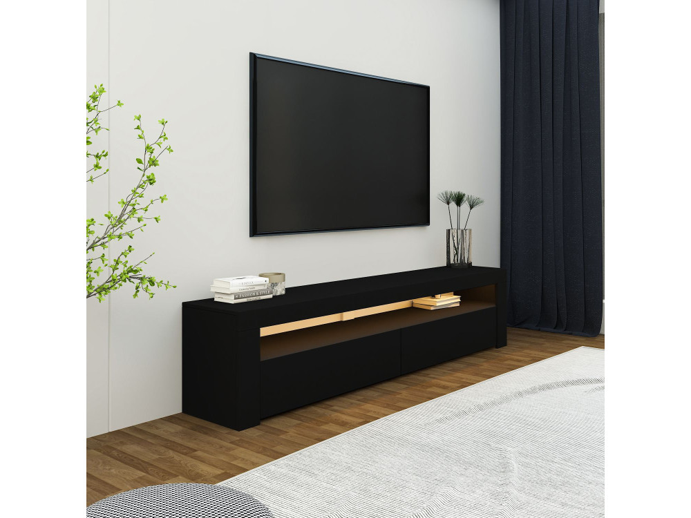 TV-Möbel aus Holz "Bati" - 150 x 36 x 46 cm - Schwarz