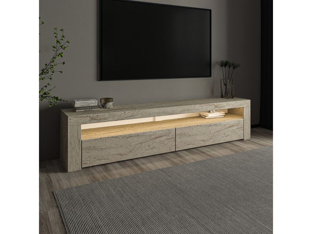 TV-Möbel aus Holz "Bati" - 150 x 36 x 46 cm - Travertin