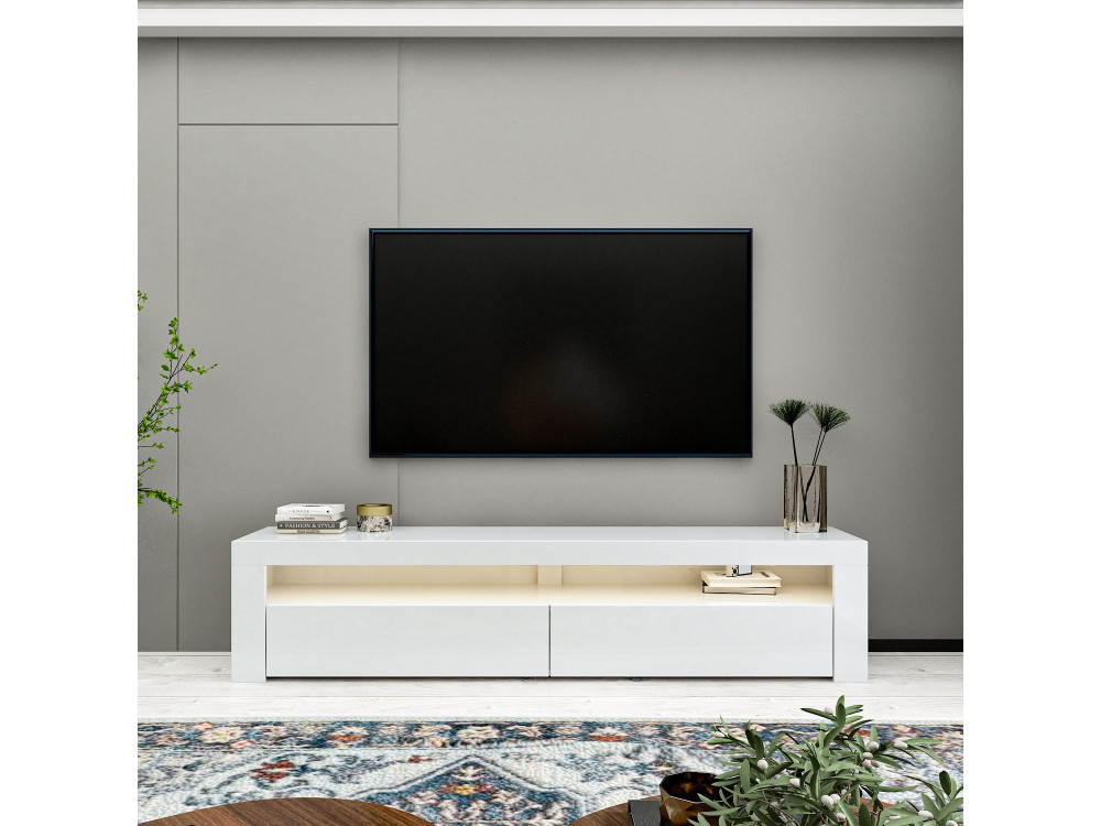 TV-Möbel aus Holz "Bati" - 150 x 36 x 46 cm - Weiß