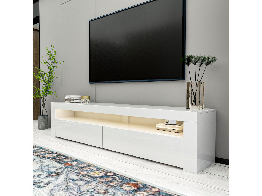 TV-Möbel aus Holz "Bati" - 150 x 36 x 46 cm - Weiß