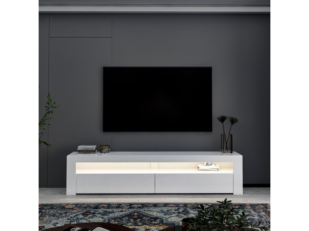 TV-Möbel aus Holz "Bati" - 150 x 36 x 46 cm - Weiß