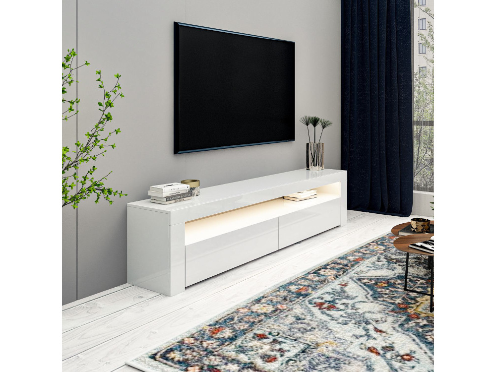 TV-Möbel aus Holz "Bati" - 150 x 36 x 46 cm - Weiß
