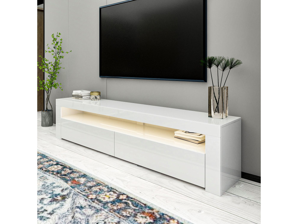 TV-Möbel aus Holz "Bati" - 150 x 36 x 46 cm - Weiß