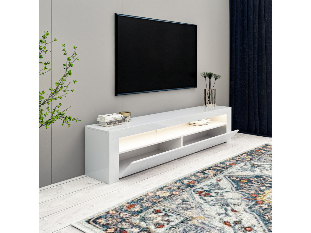 TV-Möbel aus Holz "Bati" - 150 x 36 x 46 cm - Weiß