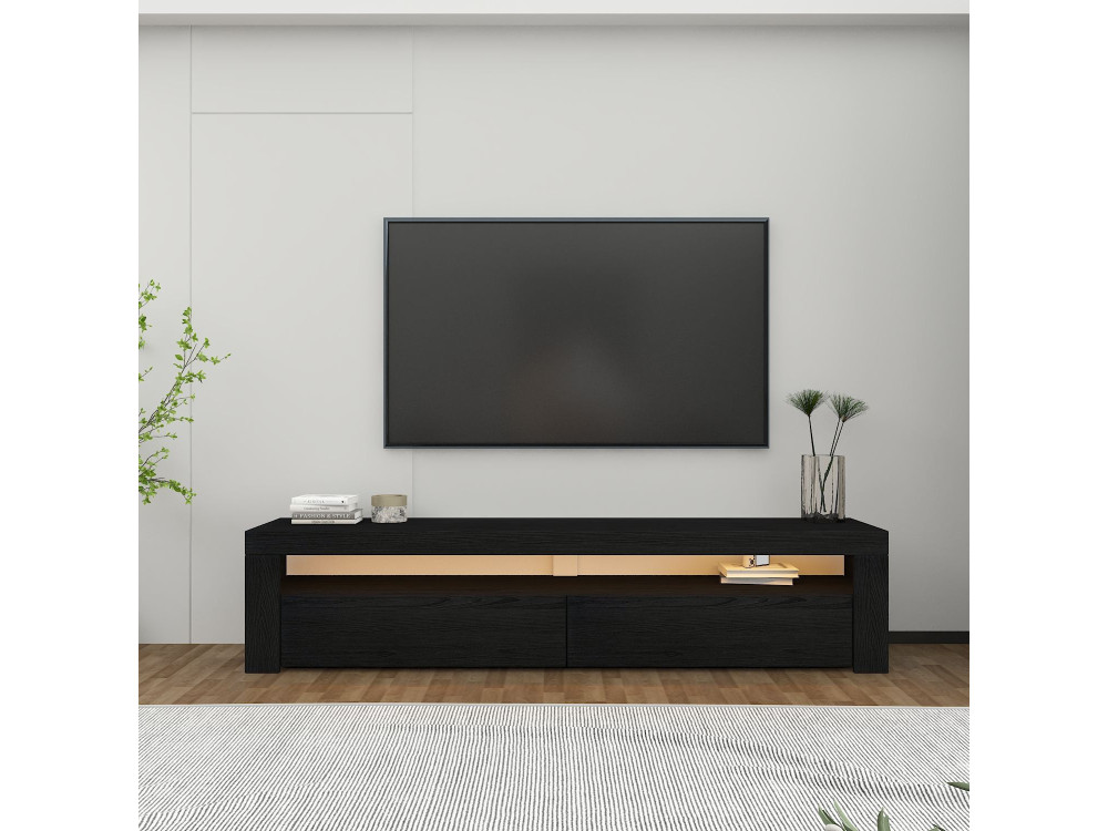 TV-Möbel aus Holz "Bati" - 150 x 36 x 46 cm - Schwarz
