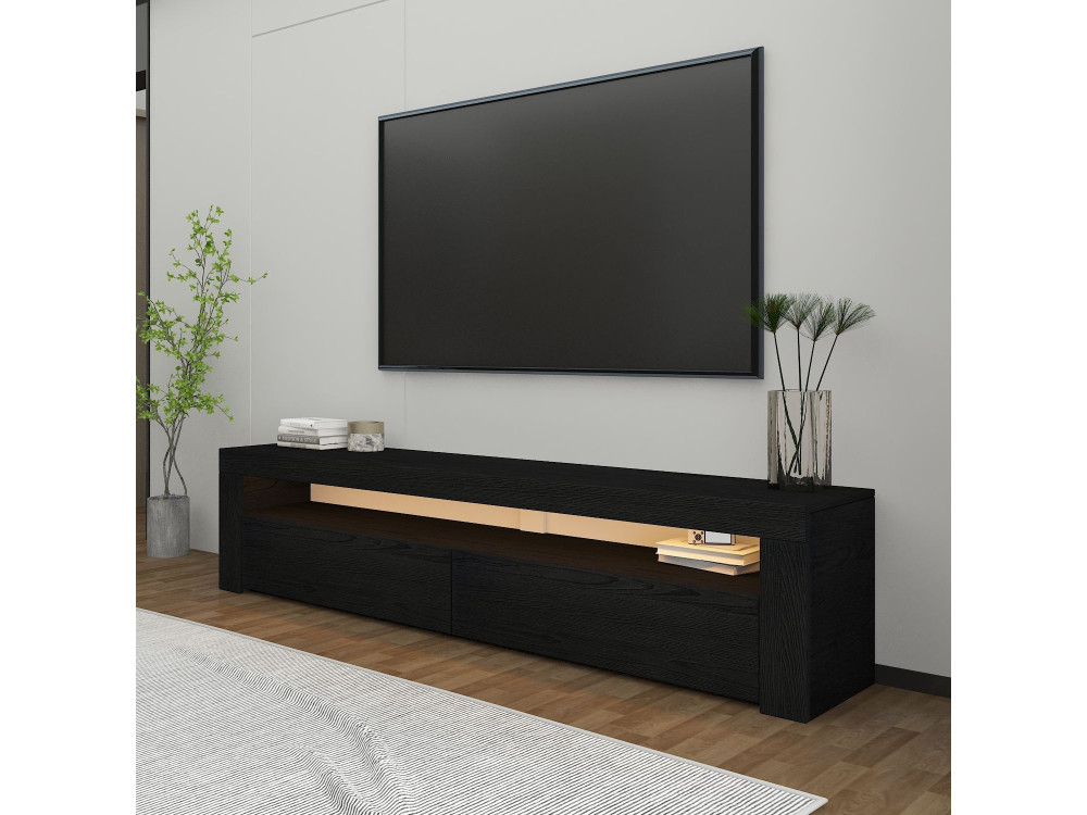 TV-Möbel aus Holz "Bati" - 150 x 36 x 46 cm - Schwarz