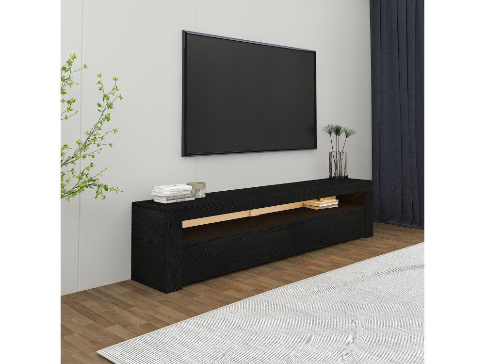 TV-Möbel aus Holz "Bati" - 150 x 36 x 46 cm - Schwarz