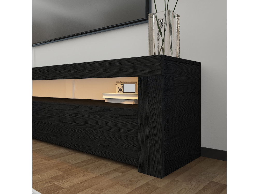 TV-Möbel aus Holz "Bati" - 150 x 36 x 46 cm - Schwarz
