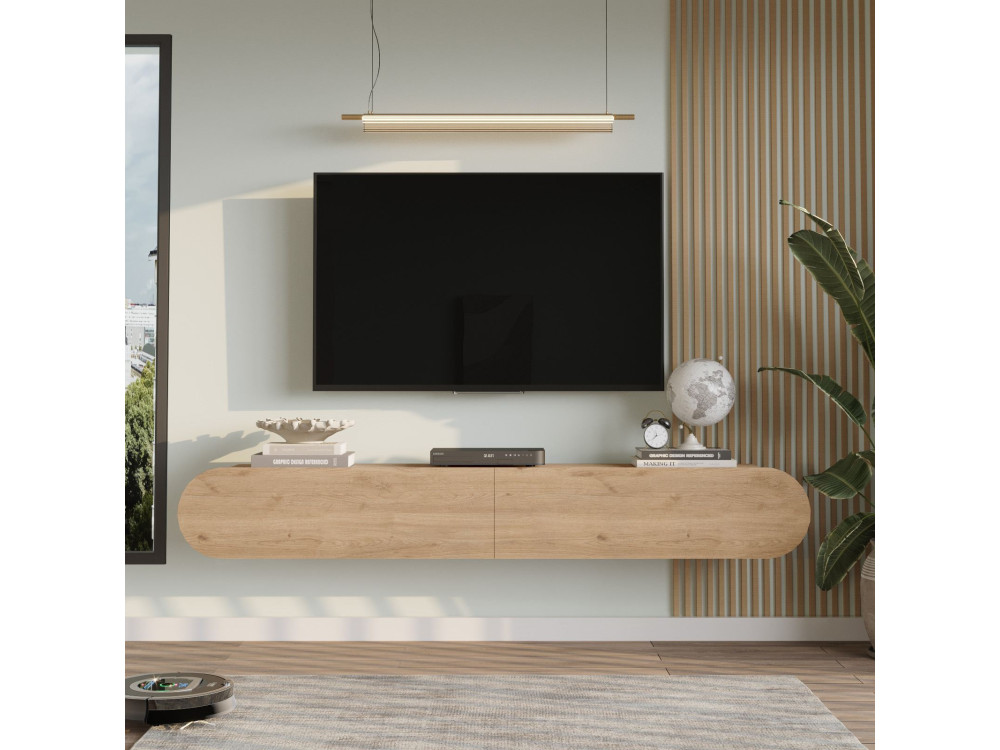 TV-Möbel aus Holz "LUM1" - 180 x 31 x 29 cm - Beige