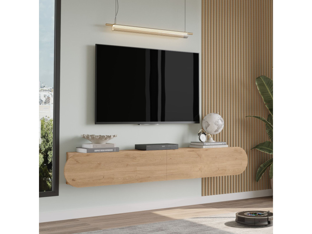 TV-Möbel aus Holz "LUM1" - 180 x 31 x 29 cm - Beige